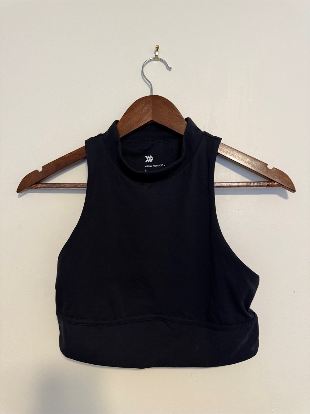 all in motion Black High-Neck Crop Top Sports Bra